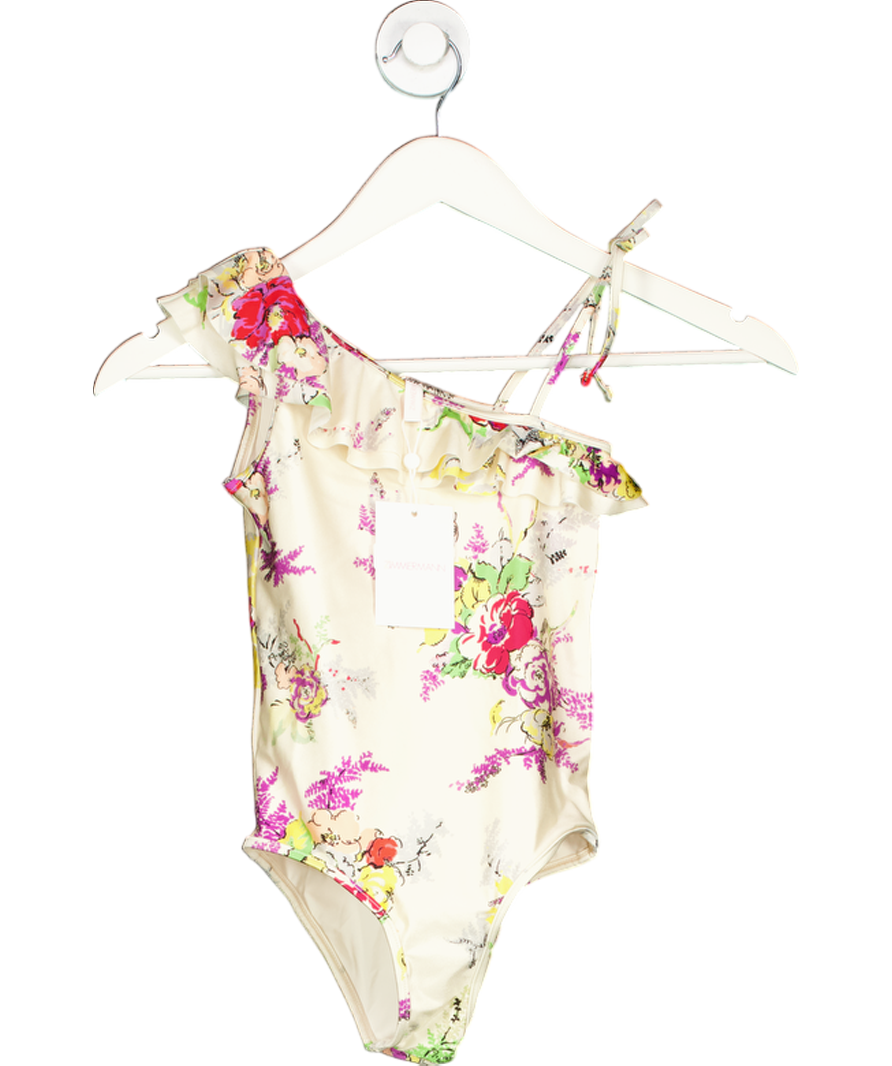 Zimmermann Cream Kids Clover Floral Swimsuit 6 Years