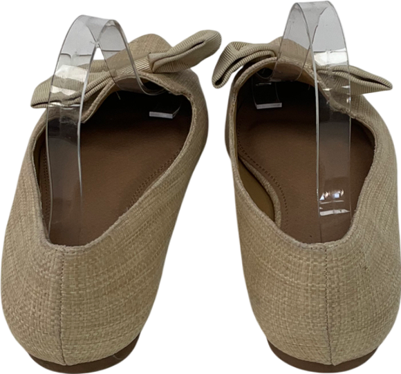 ASOS Beige Wide Fit Woven Pumps With Bow Detailn UK 9 EU 42 👠