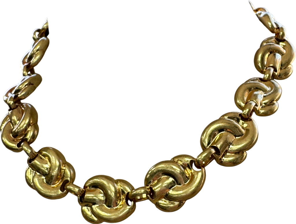 River Island Yellow Gold Knot Necklace One Size