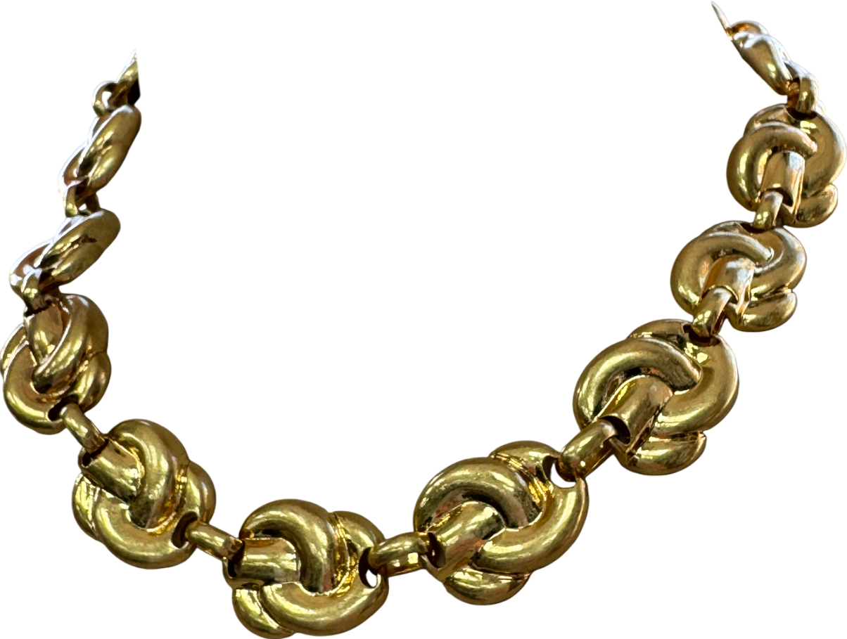 River Island Yellow Gold Knot Necklace One Size