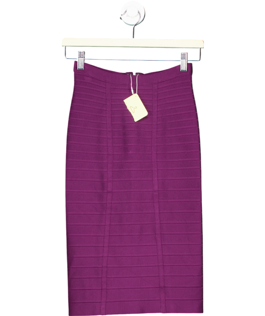 Herve Leger Iconic Purple Bandage Pencil Skirt UK XS