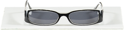 Chanel Black Black/white Vintage 3094 Cc Logo Arm Slim Sunglasses