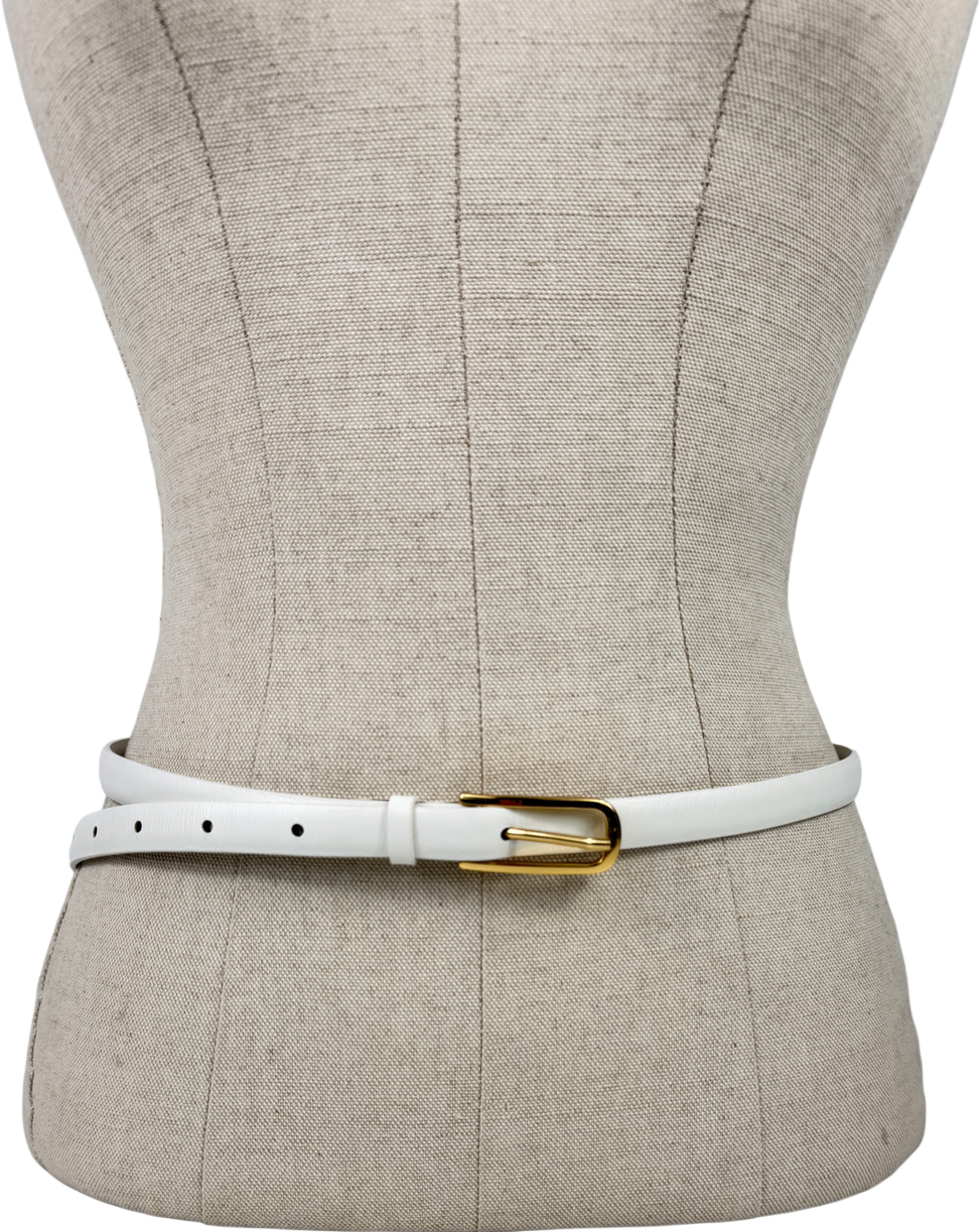 Arket White Leather Belt UK XS/S