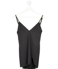 For Love & Lemons Black Satin Camisole Slip Dress UK S