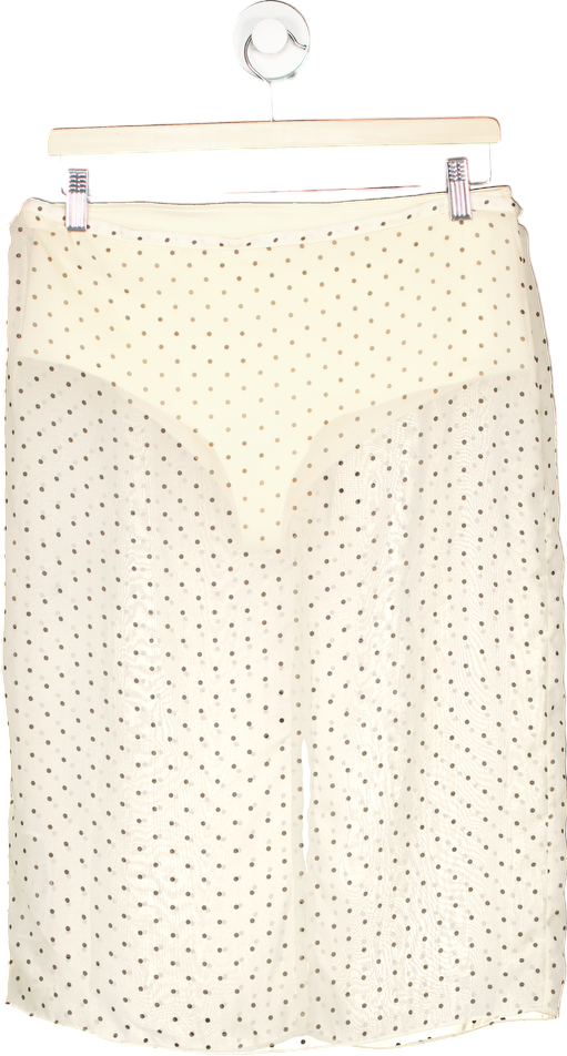 Mango Beige Polka Dot Midi Skirt EU M