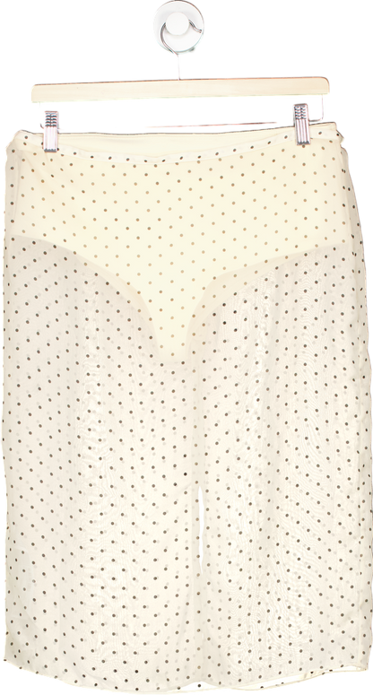 Mango Beige Polka Dot Midi Skirt EU M