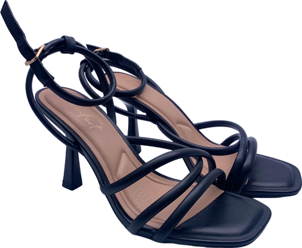 New Look Black Strappy Heeled Sandals UK 4