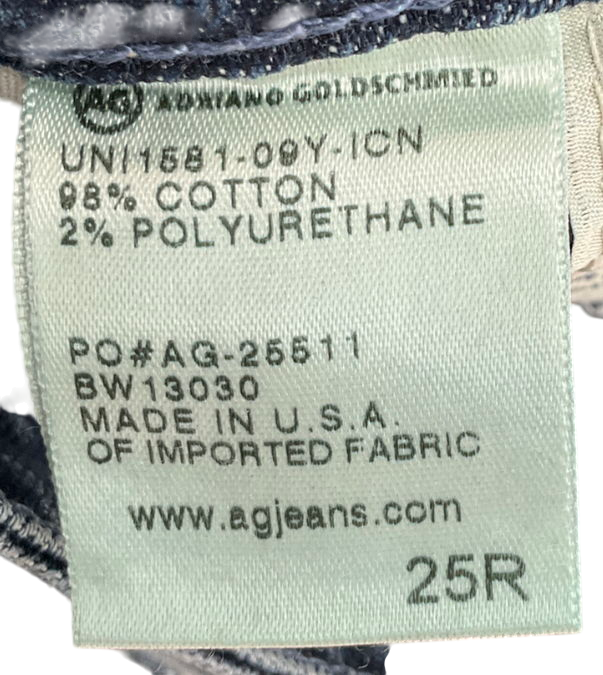 AG Adriano Goldschmied Blue Prima Cigarette-leg Denim Jeans W25