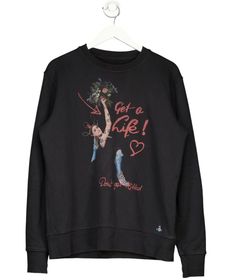 Vivienne Westwood Black "Get A Life" Logo Sweatshirt UK M