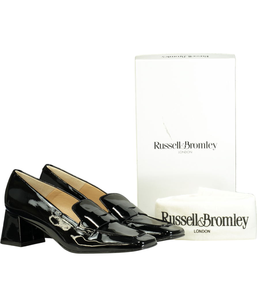 Russell & Bromley Black Uptown Mid Mid Heel Loafer UK 8 EU 41 👠