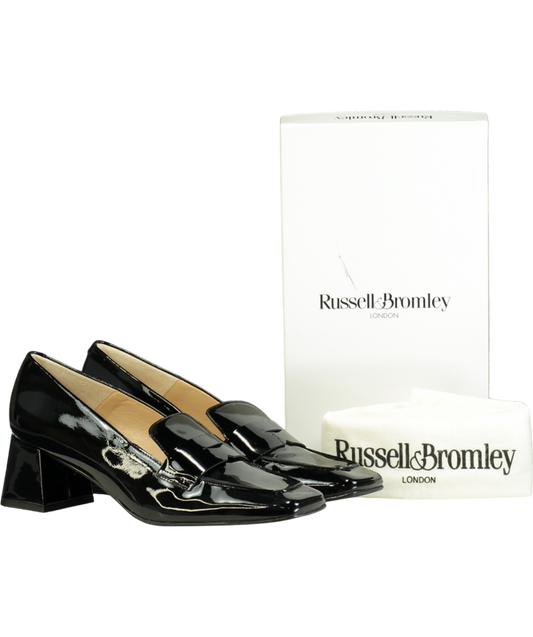 Russell & Bromley Black Uptown Mid Mid Heel Loafer UK 8 EU 41 👠