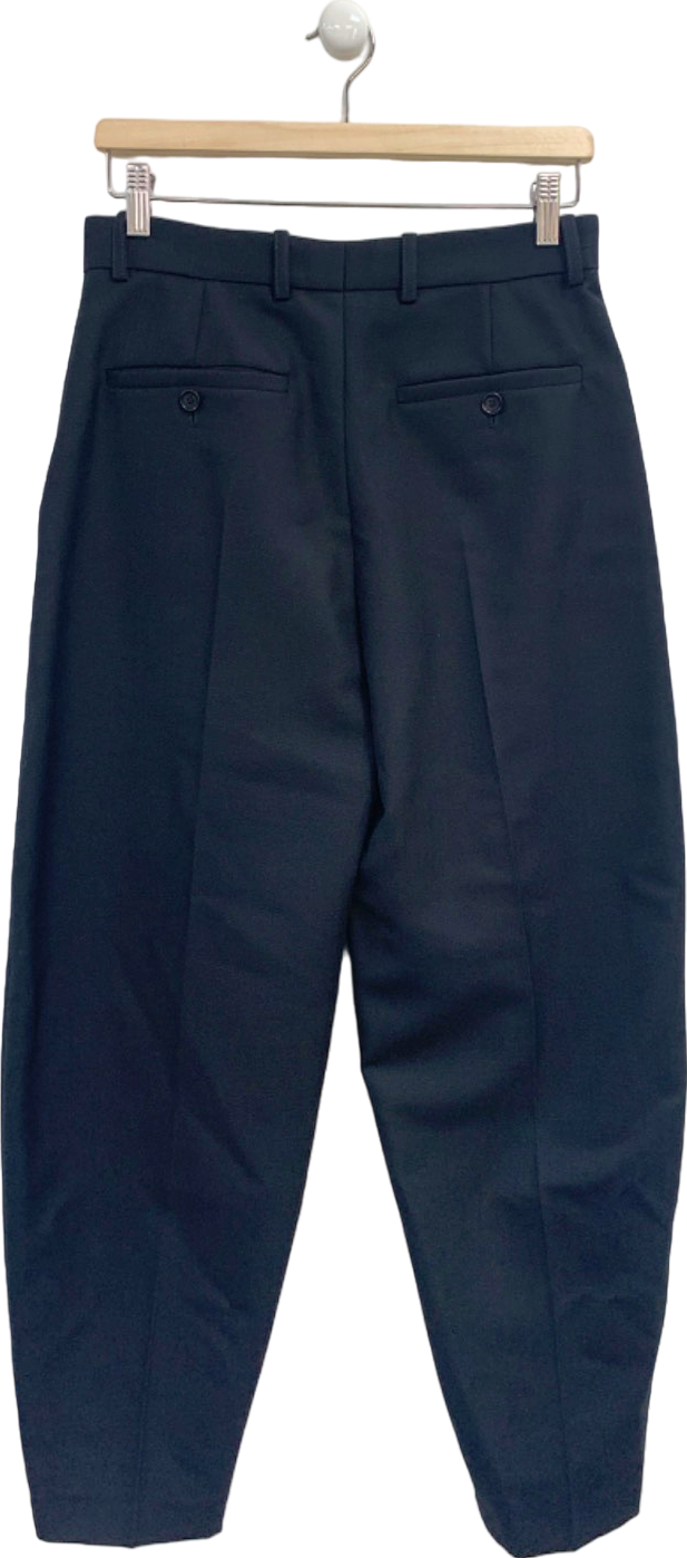 Toteme Black Barrel Leg Trousers UK 8