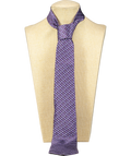 LANVIN Purple Print 100% Silk Neck Tie