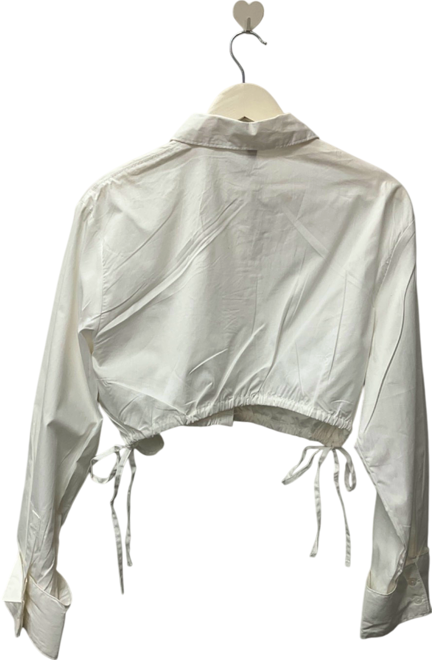 H&M White Cropped Shirt UK S