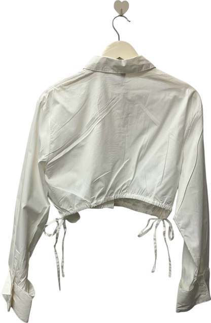 H&M White Cropped Shirt UK S