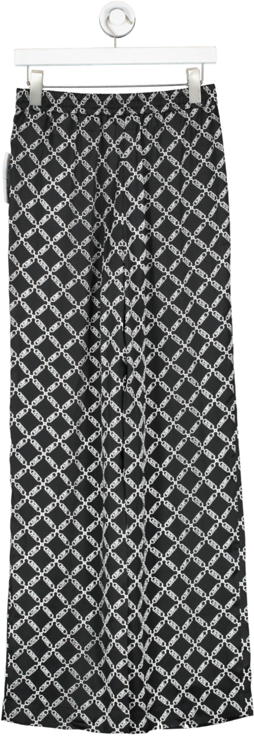 Michael Kors Black Logo Print Straight Leg Trousers UK S