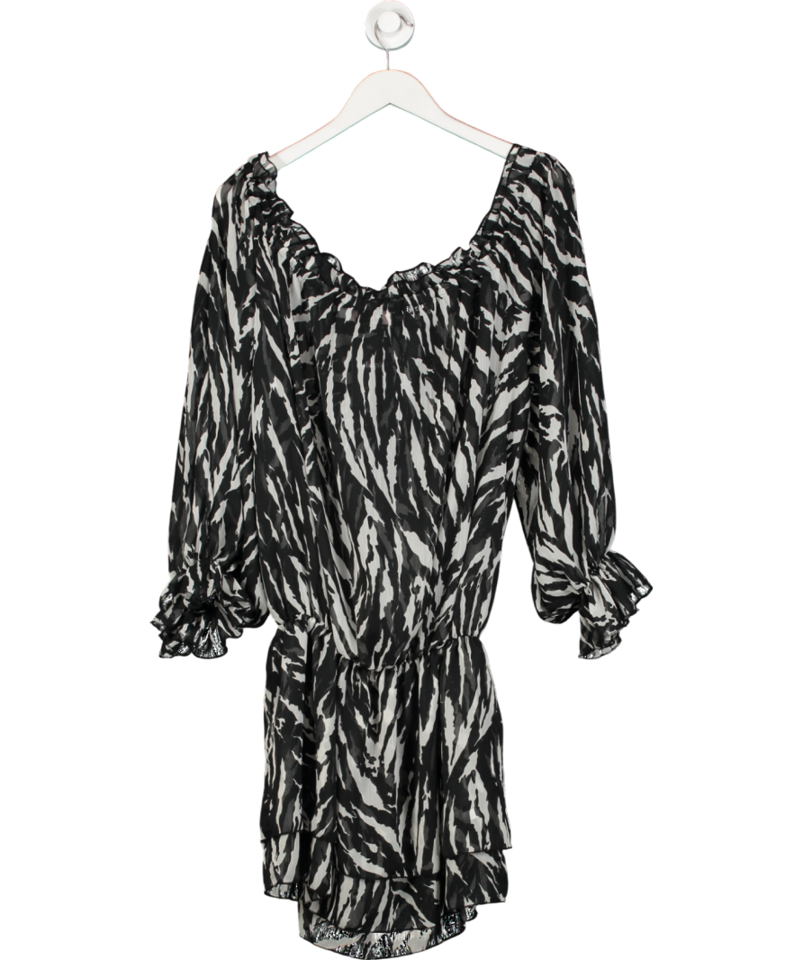 Aria Cove Black Off Shoulder Ruffle Beach Dress UK 12