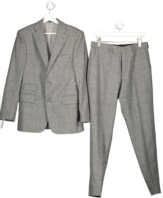 DAKS Grey Xfox Brothers Barret Blazer And Suit Trousers UK S/M