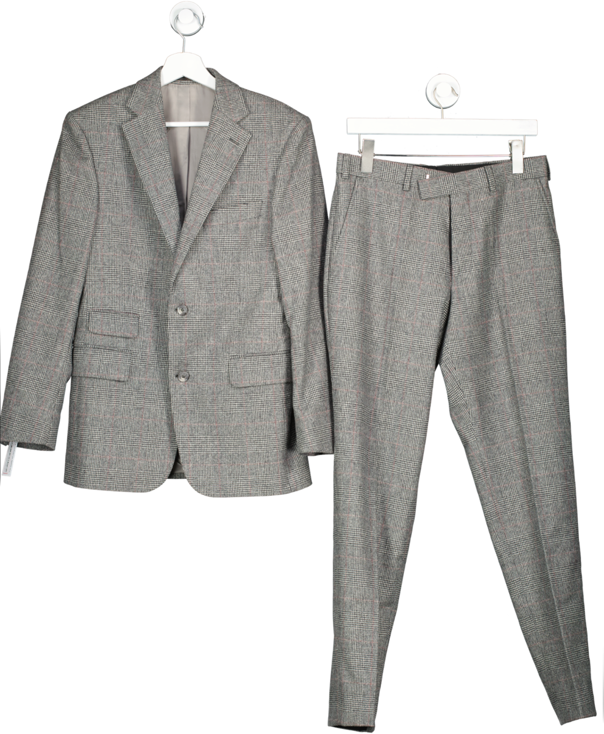 DAKS Grey Xfox Brothers Barret Blazer And Suit Trousers UK S/M
