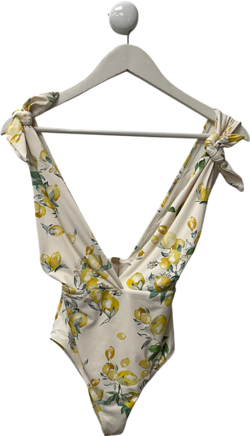 H&M Yellow Lemon Print Swimsuit UK 6