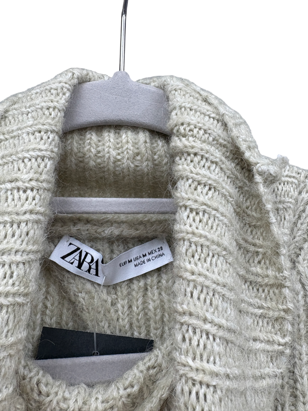 ZARA Beige Open Back Sleeveless Turtleneck Sweater UK M