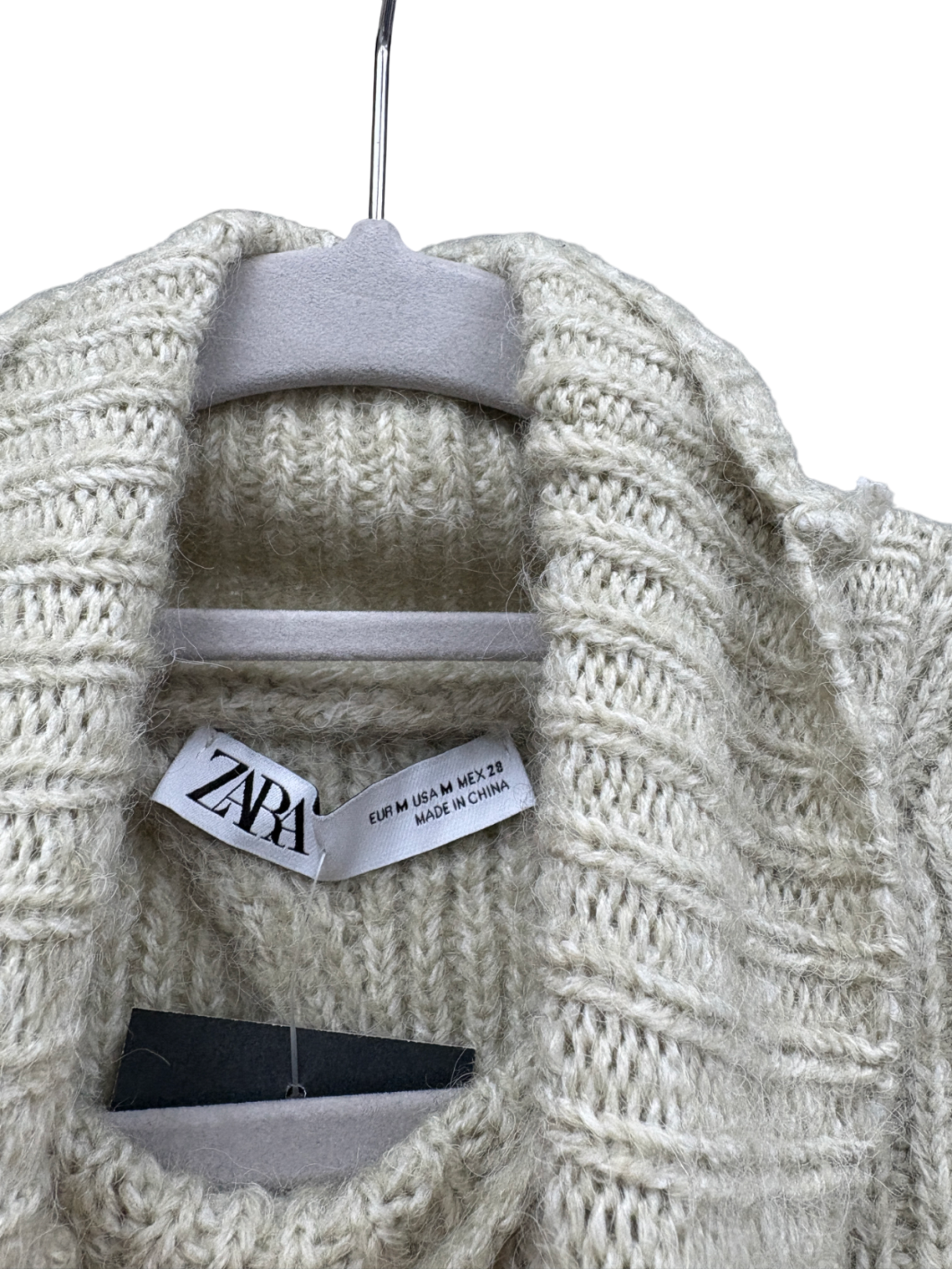 ZARA Beige Open Back Sleeveless Turtleneck Sweater UK M