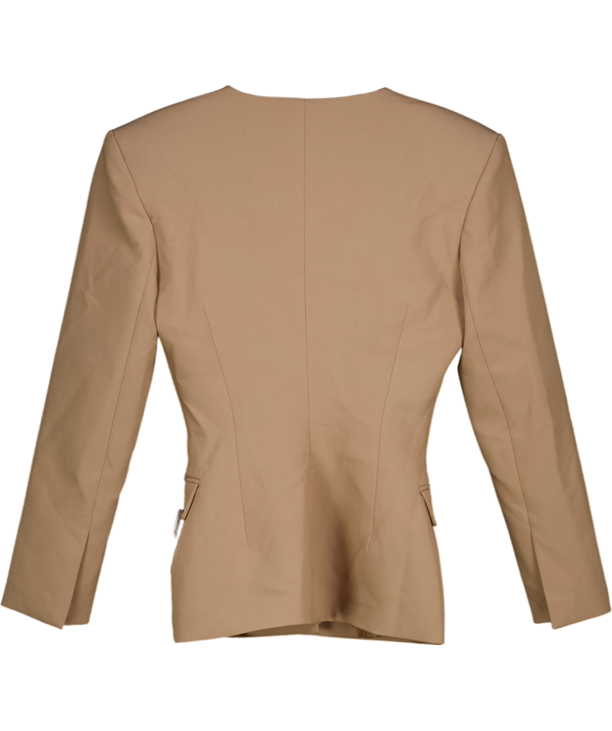 ASOS Beige Design Camel Cinced Waist Blazer UK 8