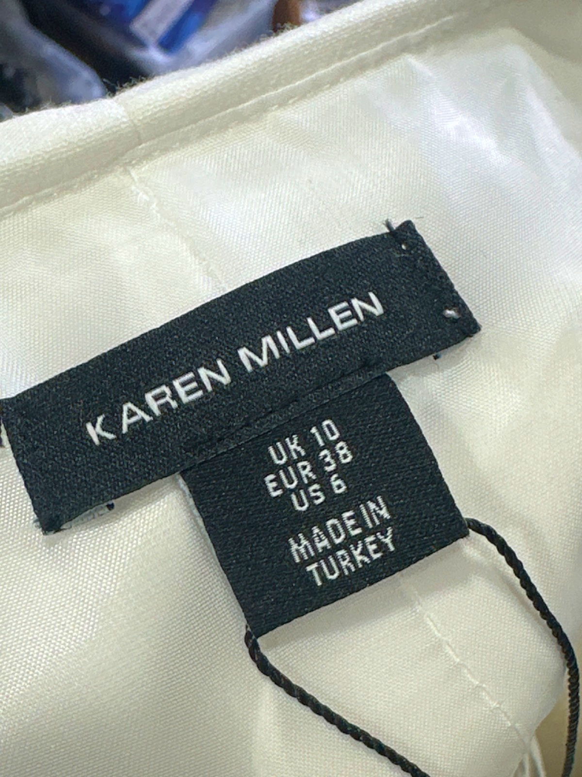 Karen Millen Ivory Compact Stretch Contrast Tipped Belted Wide Leg Tailored Jumpsuit UK 10