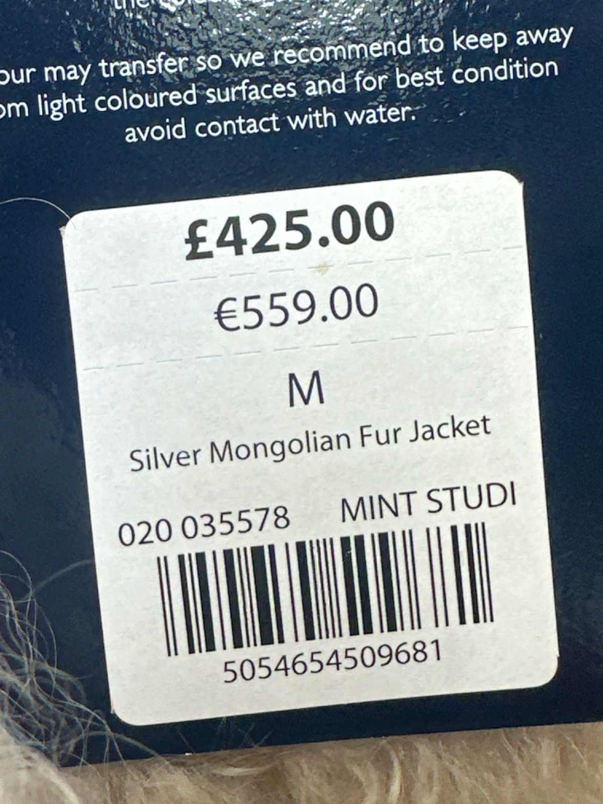 Mint Velvet Neutral Mongolian Fur Jacket UK M