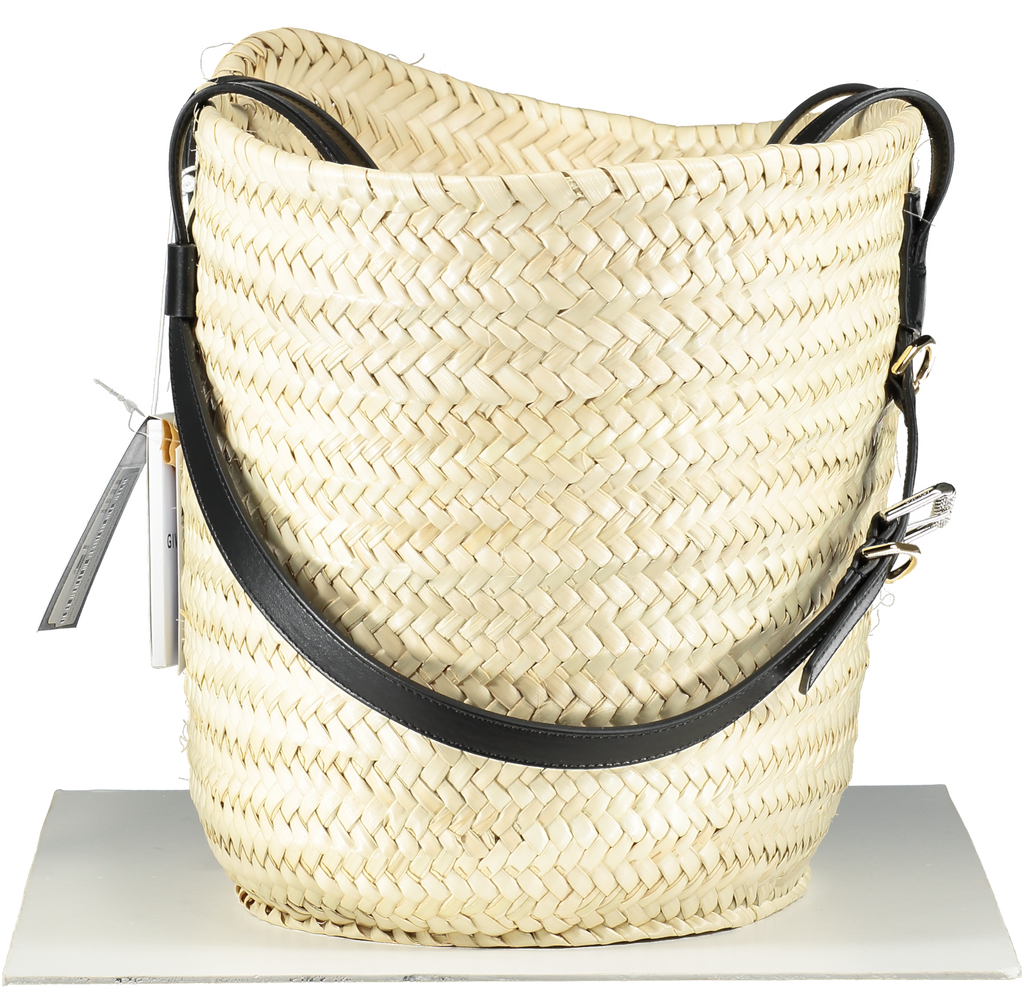 Givenchy Voyou Raffia Basket Bag in Black and Natural 