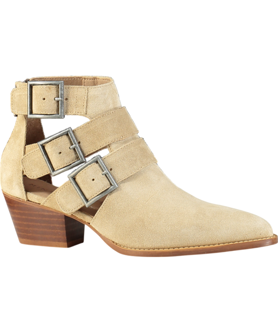 Mint Velvet Beige Elora Cut Out Ankle Boot UK 3 EU 36 👠