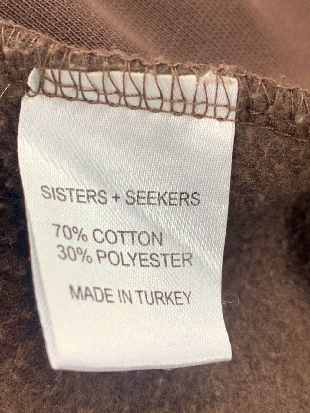 Sisters+Seekers Brown 'Under Tremendous Stress' Sweatshirt UK M