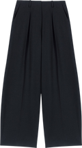 MAJE Black Pistido Double Pleated High Waist Wide Leg Trouser Fr38 UK 10