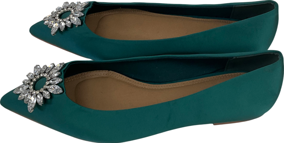 ASOS Green Dimante Embellished Satin Pumps uk 9