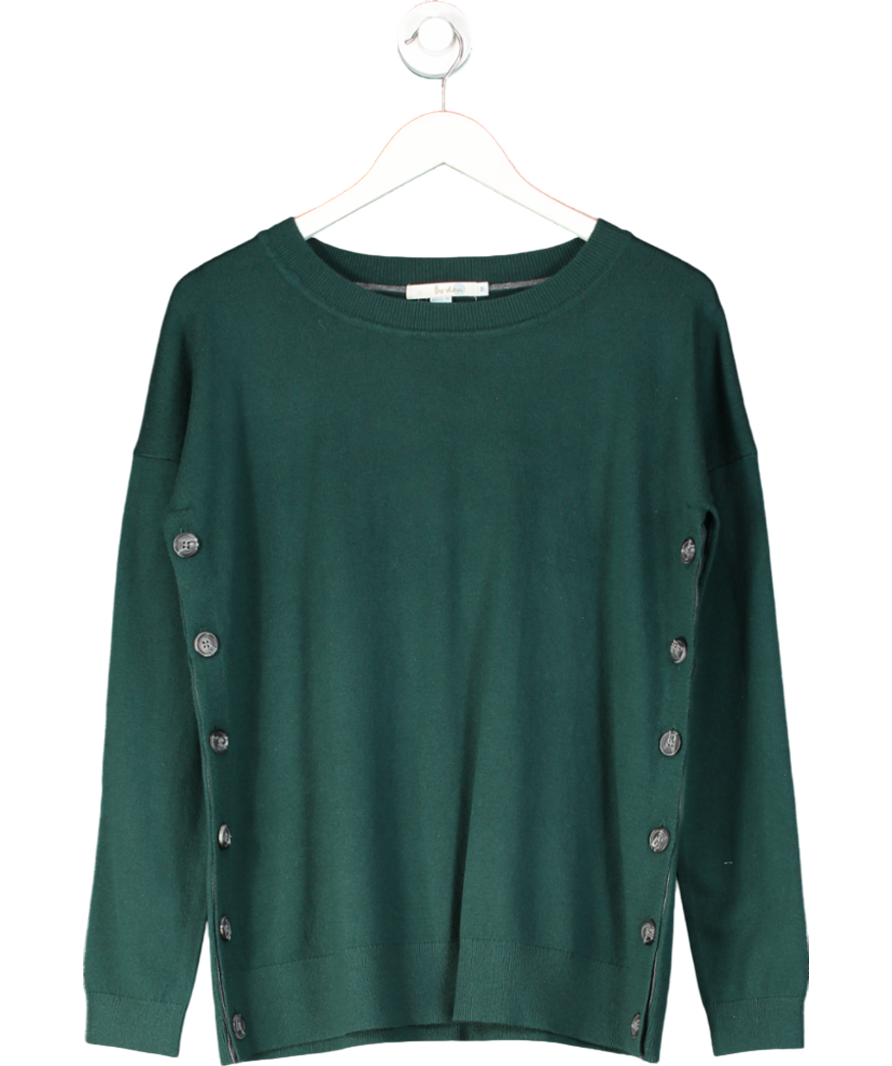 Boden Green Wool / Cotton Blend Button Detail Jumper UK M