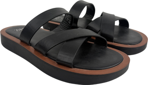 ZARA Black Flat Cross Cross Strap Sandals UK 8 EU 41