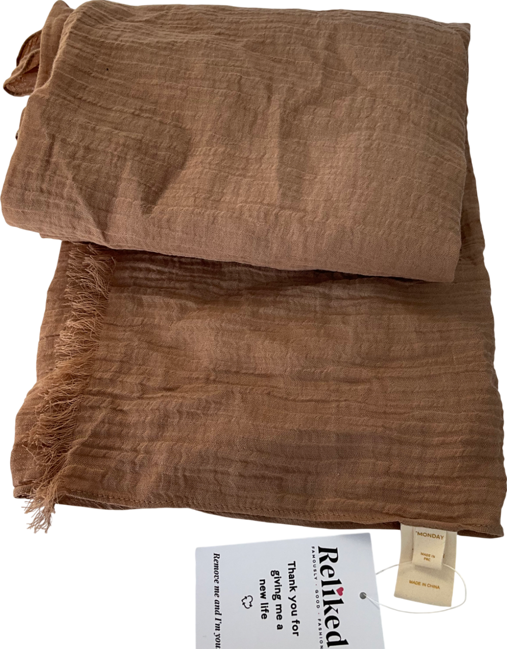 Monday Swimwear Nude St. Tropez Sarong - Husk Crinkle Linen One Size