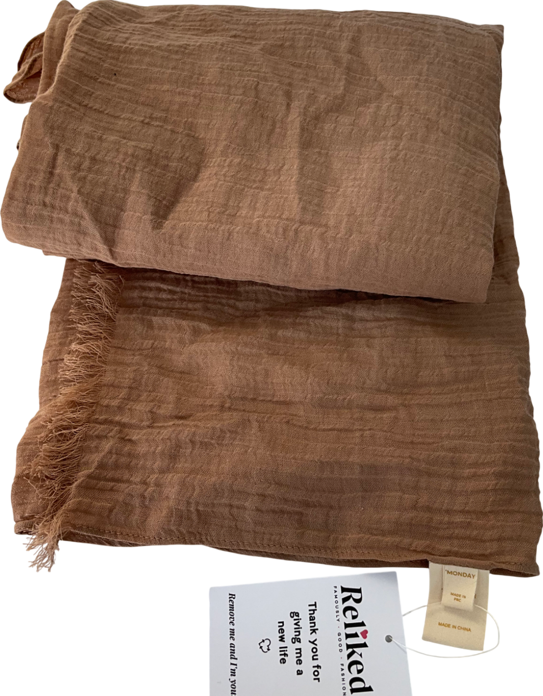 Monday Swimwear Nude St. Tropez Sarong - Husk Crinkle Linen One Size