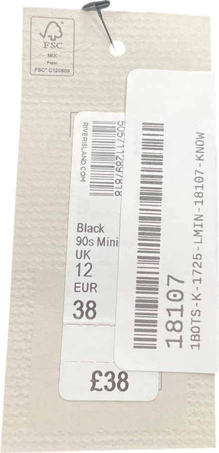 River Island Black 90s Minimal Trousers UK 12