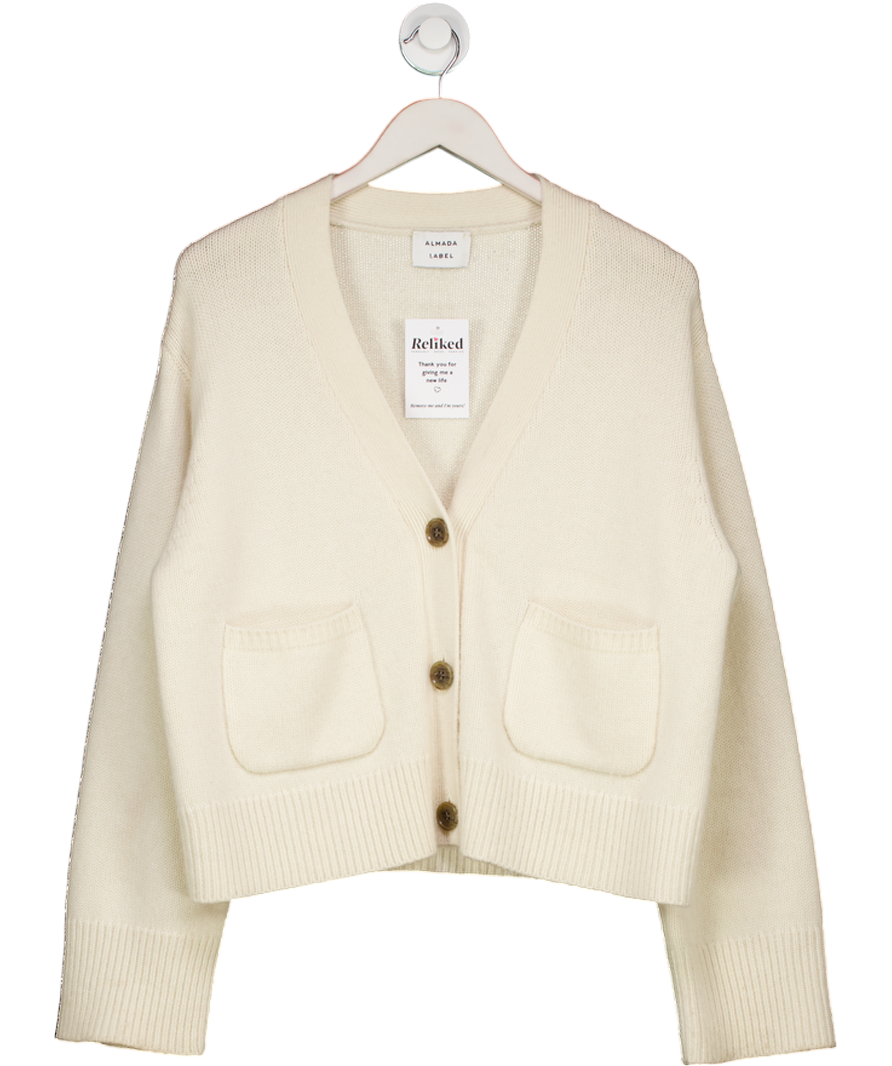 almada label Cream Wool / Cashmere Oversize Beja Cardigan UK S