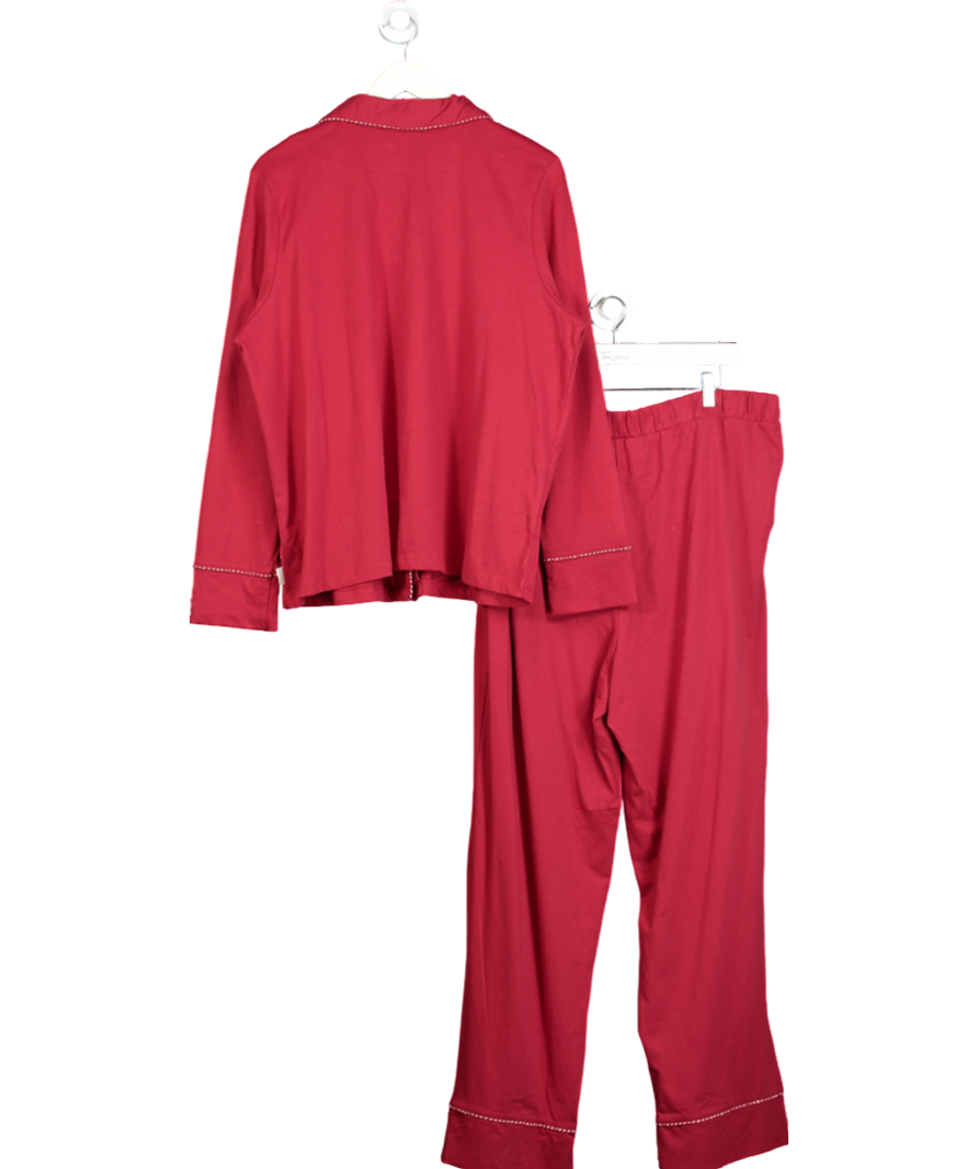 Chelsea Peers Red Stripe Piping Long Sleeve Pyjama Set UK 18