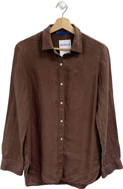 J McLaughlin Brown Linen Shirt UK XS