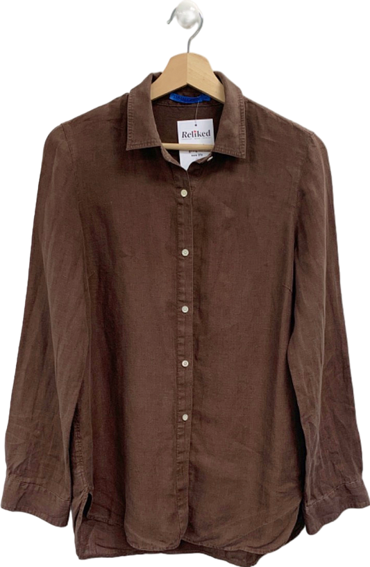 J McLaughlin Brown Linen Shirt UK XS