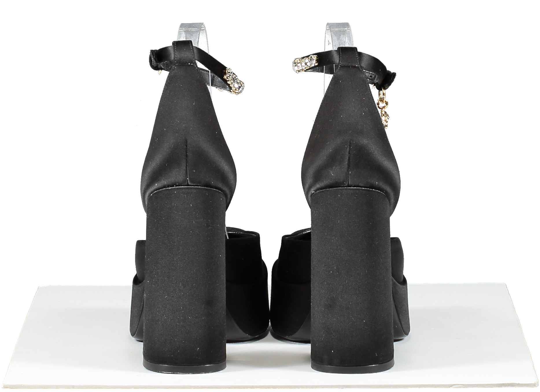 Versace Black Satin Medusa Aevitas Platform Pumps UK 5.5 EU 38.5 👠