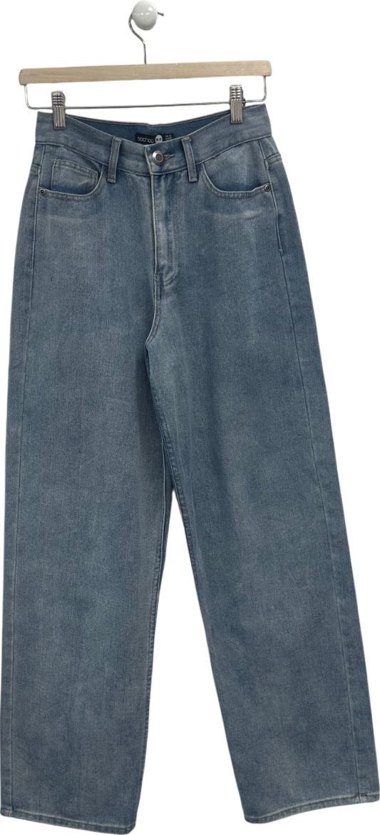 boohoo Blue Petite Basics Wide Leg Jean UK 8