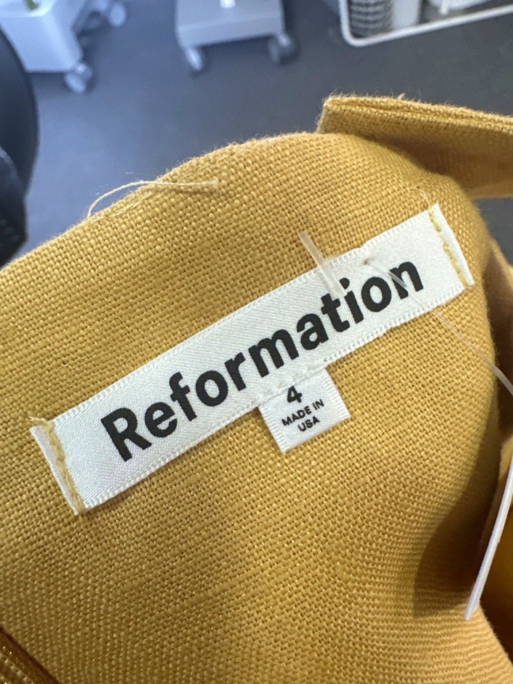 Reformation Yellow Mini Dress UK 8