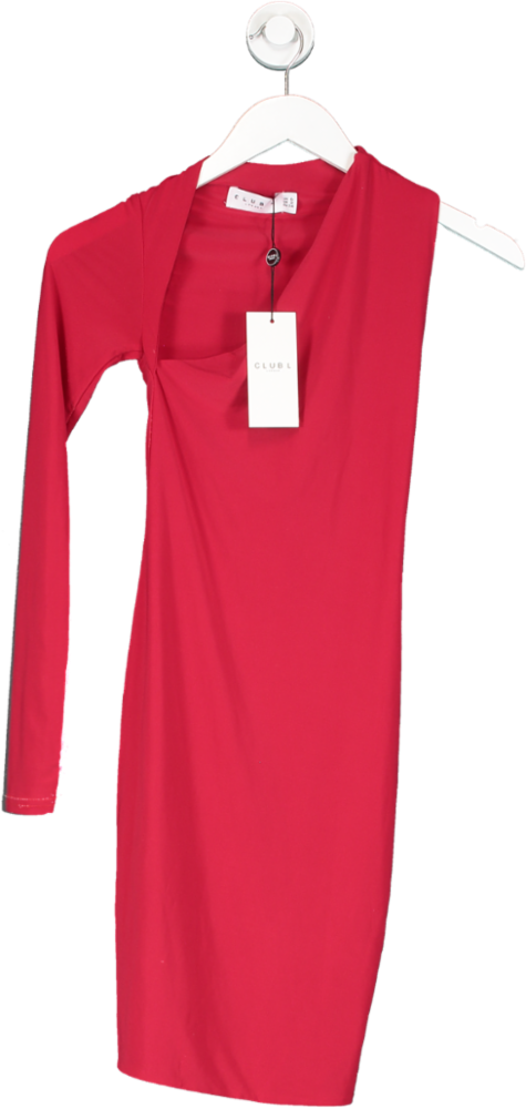 Club L Siren Red One Shoulder Bodycon Mini Dress UK 6