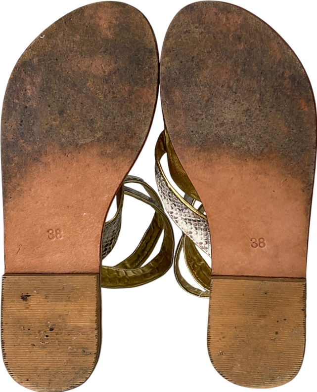 eros Beige Snake Patterned Sandals UK 5 EU 38 👠