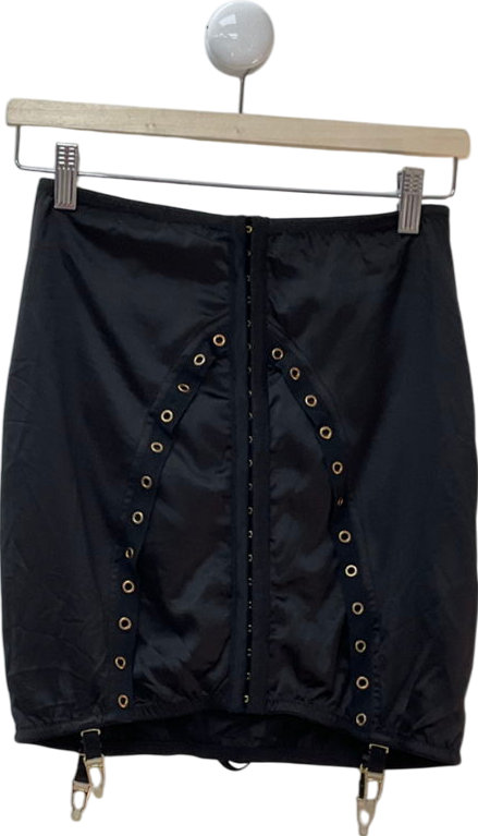 ASOS Black Corset Style Top With Suspenders UK 10