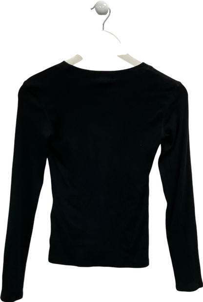 ZARA Black Long Sleeve Round Neck Top UK XS